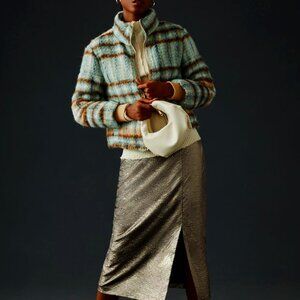 By Anthropologie Plaid Jacket - Sky Blue - Size Small - EUC